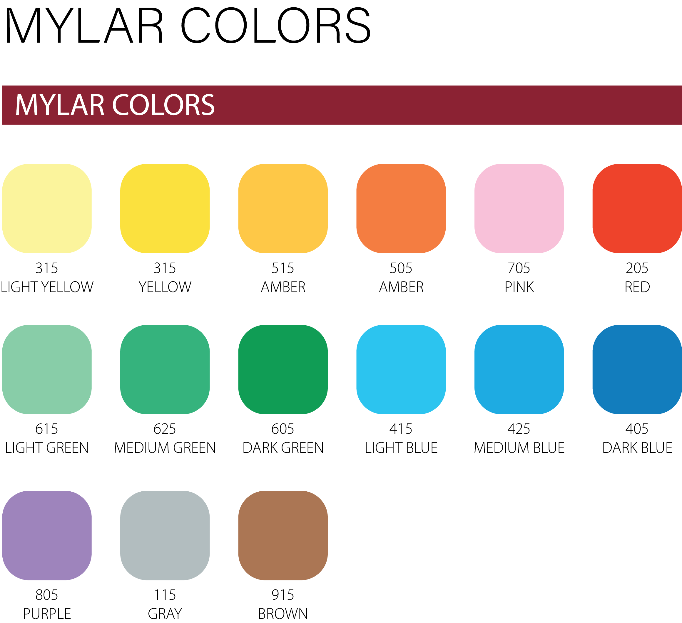 Mylar Color Chart Red Lodge Label